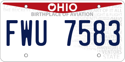 OH license plate FWU7583