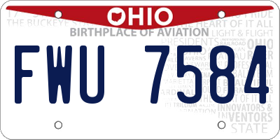 OH license plate FWU7584