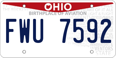OH license plate FWU7592