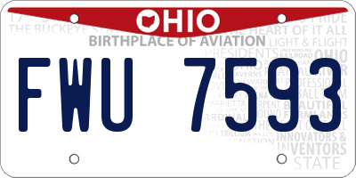OH license plate FWU7593