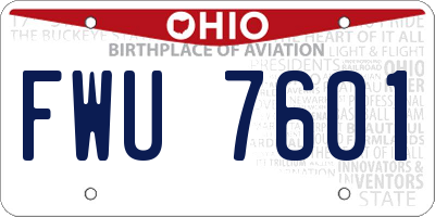OH license plate FWU7601