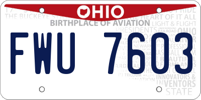 OH license plate FWU7603