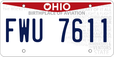 OH license plate FWU7611