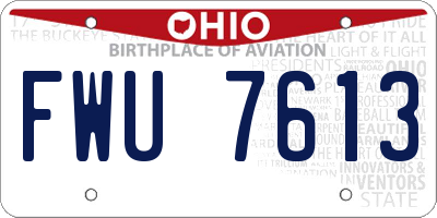 OH license plate FWU7613