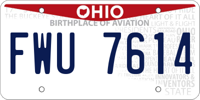 OH license plate FWU7614