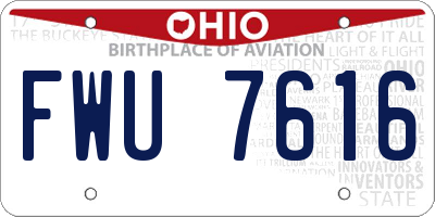 OH license plate FWU7616