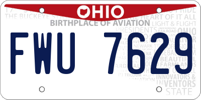 OH license plate FWU7629