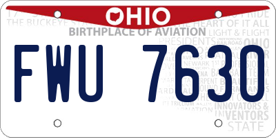 OH license plate FWU7630