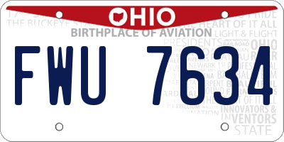 OH license plate FWU7634