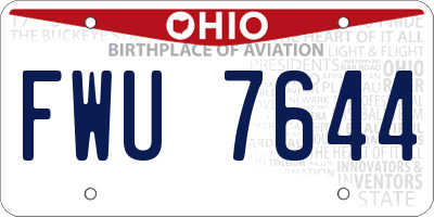OH license plate FWU7644