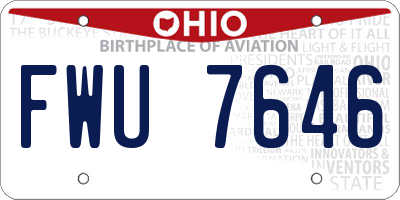 OH license plate FWU7646