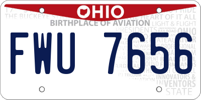 OH license plate FWU7656