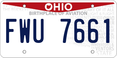 OH license plate FWU7661