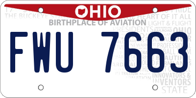 OH license plate FWU7663