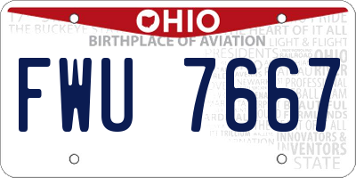 OH license plate FWU7667