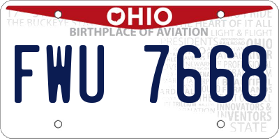 OH license plate FWU7668