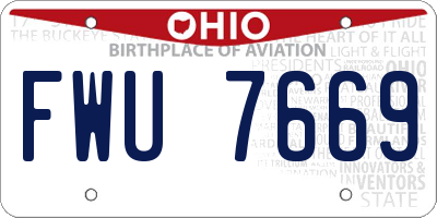OH license plate FWU7669