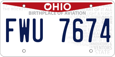 OH license plate FWU7674