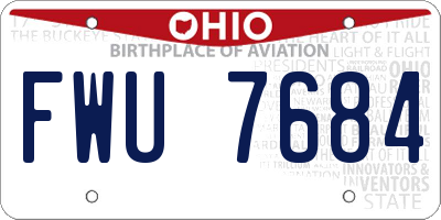 OH license plate FWU7684