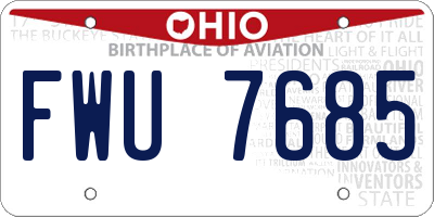 OH license plate FWU7685