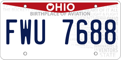 OH license plate FWU7688
