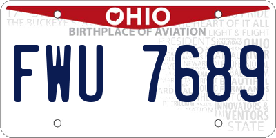 OH license plate FWU7689
