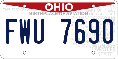 OH license plate FWU7690