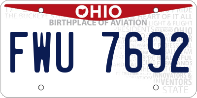 OH license plate FWU7692
