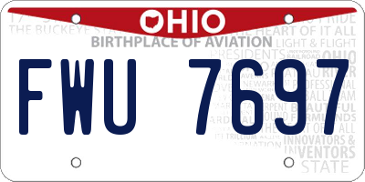 OH license plate FWU7697