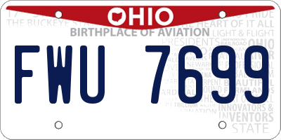 OH license plate FWU7699