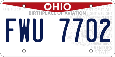 OH license plate FWU7702