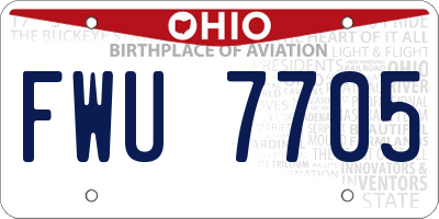 OH license plate FWU7705
