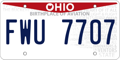 OH license plate FWU7707