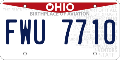 OH license plate FWU7710
