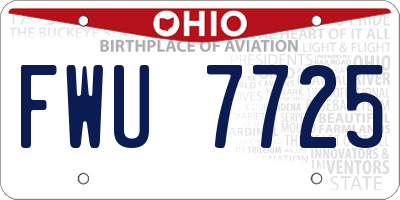 OH license plate FWU7725