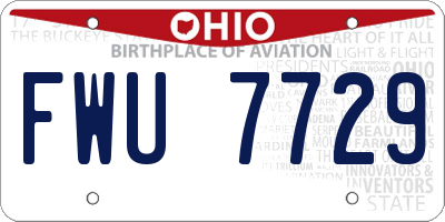 OH license plate FWU7729
