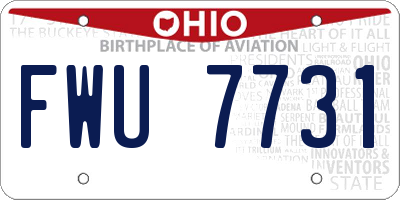 OH license plate FWU7731