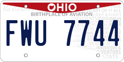 OH license plate FWU7744