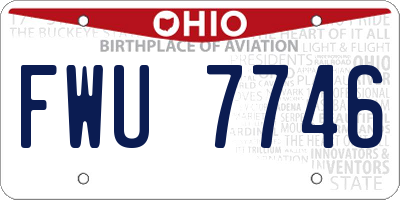 OH license plate FWU7746