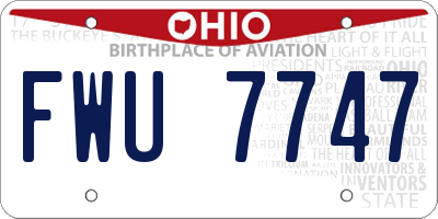 OH license plate FWU7747