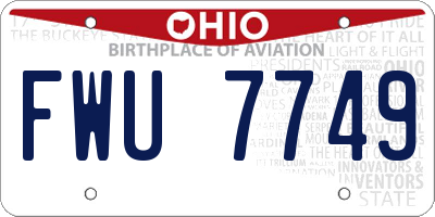 OH license plate FWU7749