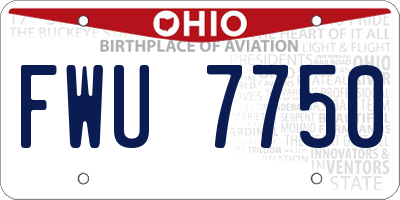 OH license plate FWU7750