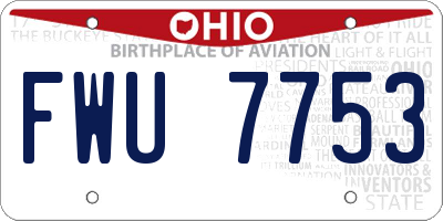 OH license plate FWU7753