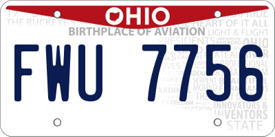 OH license plate FWU7756