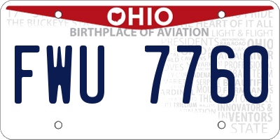 OH license plate FWU7760
