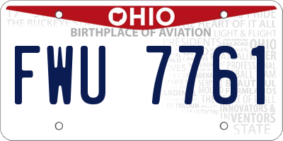 OH license plate FWU7761