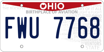 OH license plate FWU7768