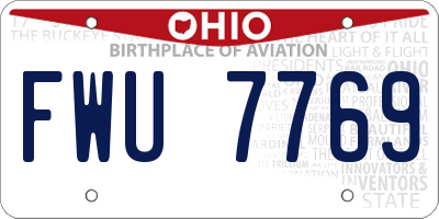 OH license plate FWU7769