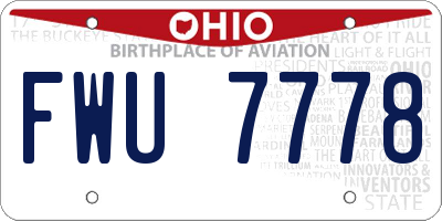 OH license plate FWU7778