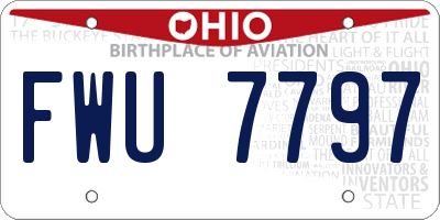 OH license plate FWU7797